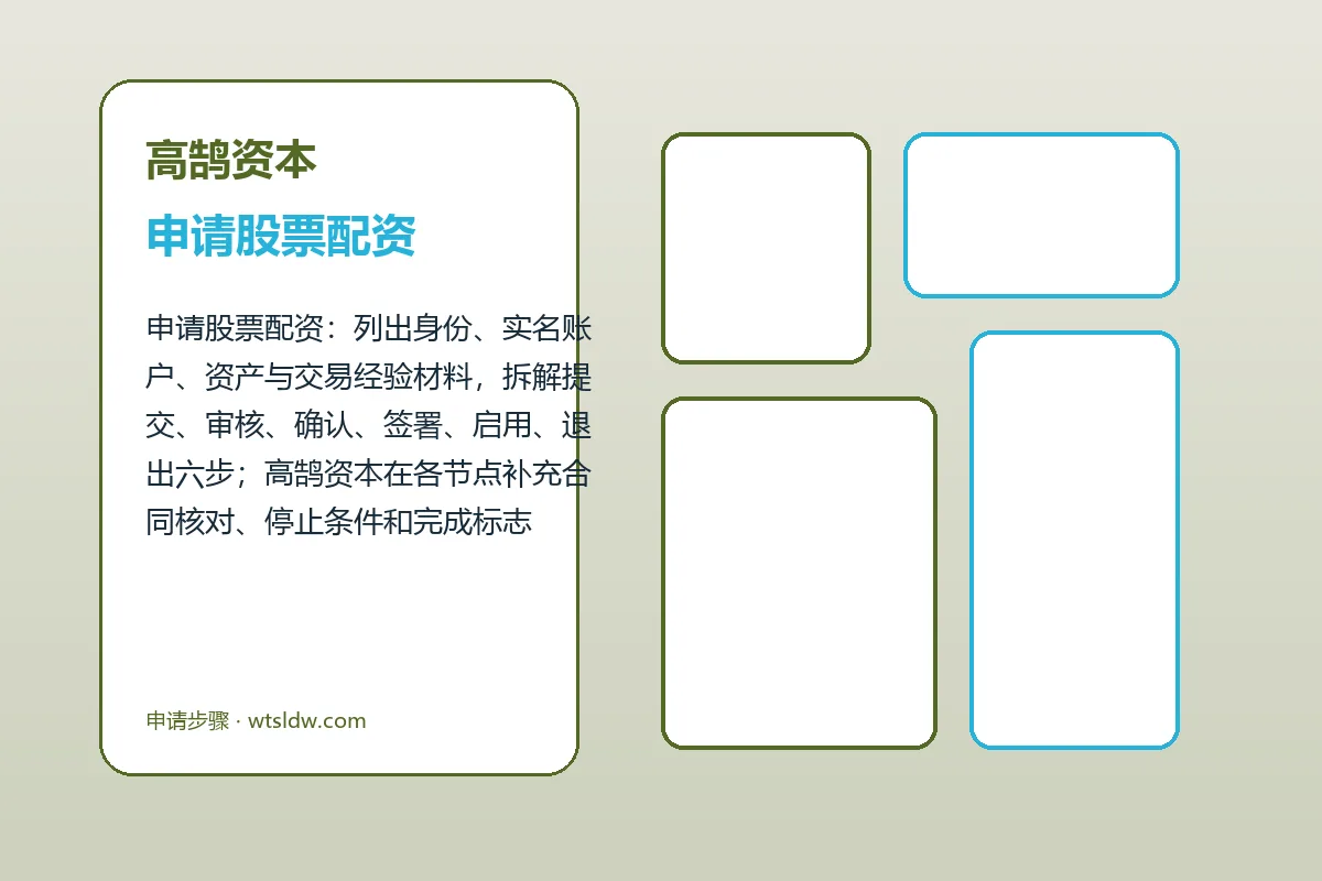 高鹄资本配资服务办理流程示意